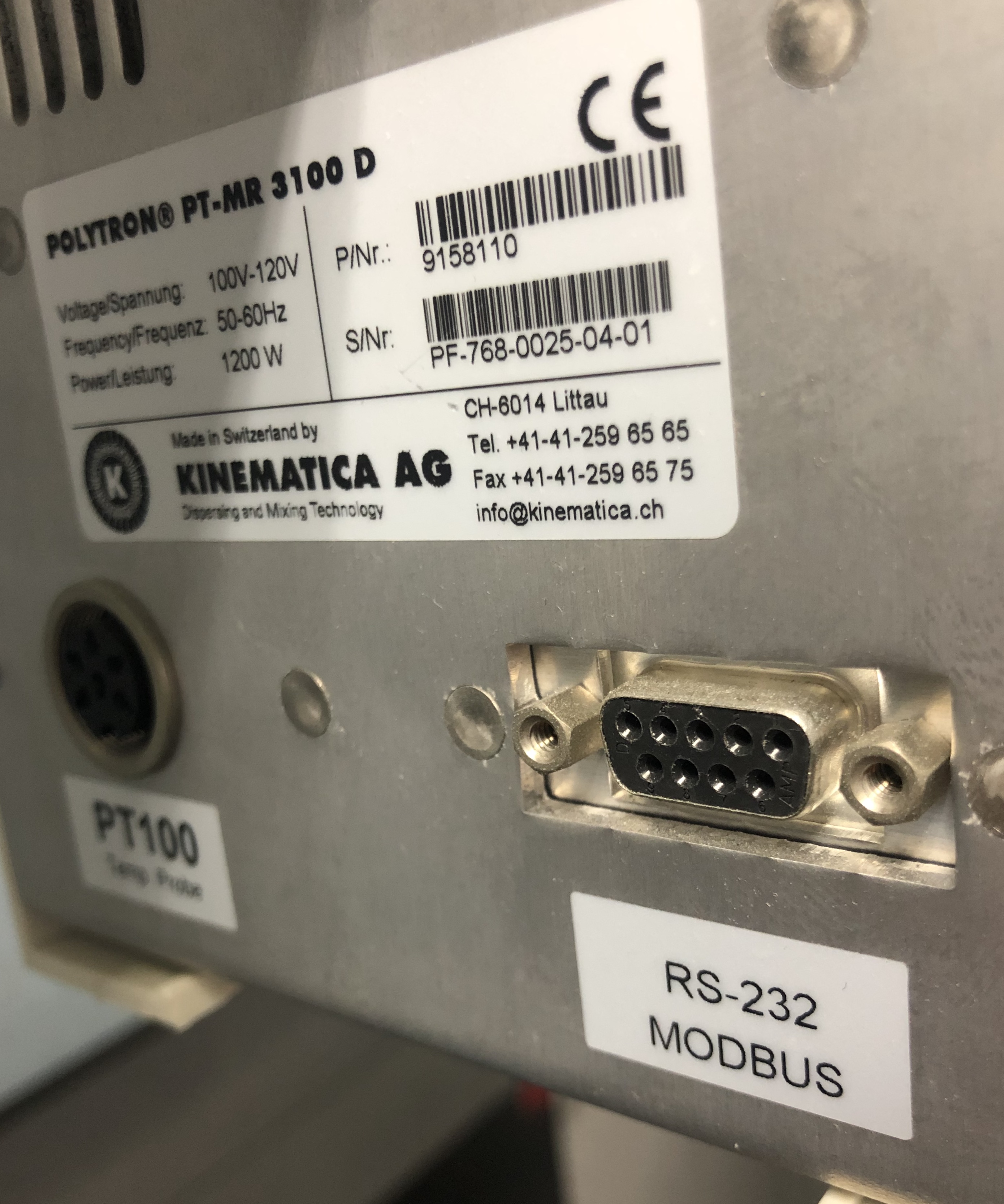 KINEMATICA PT3100D POLYTRON 3100 HOMOGENIZER