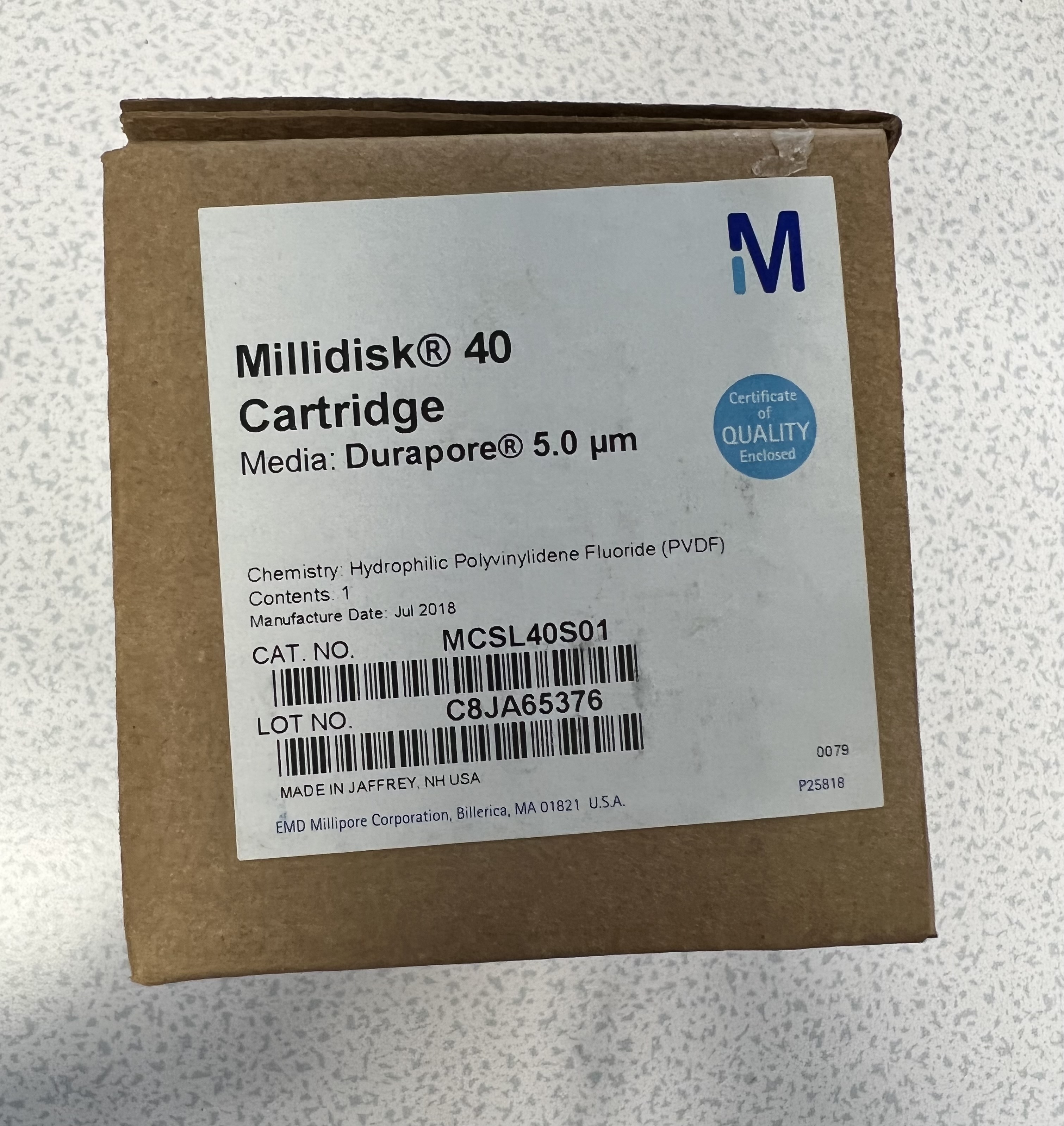 MCSL40S01 Millidisk® Cartridge sterile