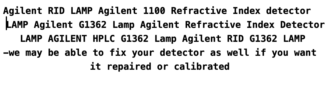 AGILENT G1362 LAMP